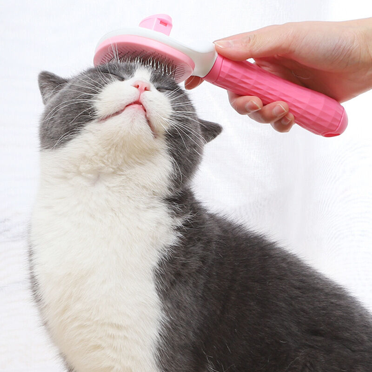 Self-Cleaning Grooming Brush for Dogs and Cats - Easy to Remove Loose Undercoat, Pet Massager Tool Suitable for Long or Short Haired Pets