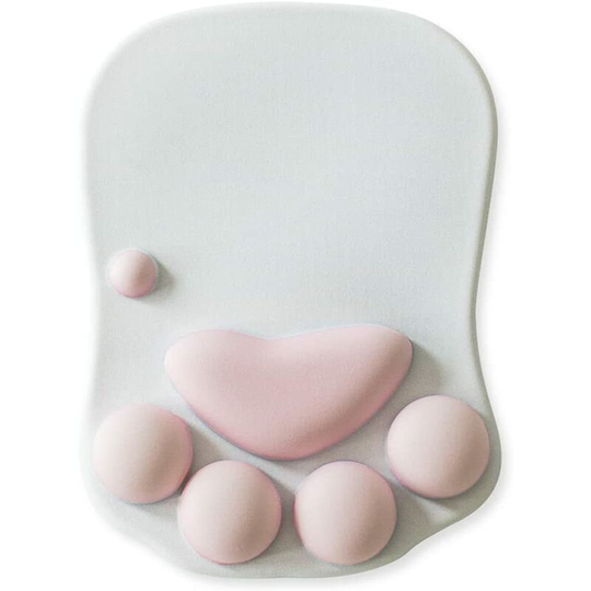 Cute Mouse Pad with Foam Wrist Rest, Comfortable Mouse Pad with Non-Slip Base for Office Home Game School Laptop Desktop Computer Mice (Off White)