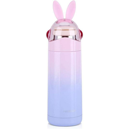 Osqi - Thermos Mug 350ml Cute Colorful Stainless Steel Vacuum Insulated Cup Hot Water Bottle With Rabbit Ear Cover Exquisite Leak-Proof Coffee Bottle