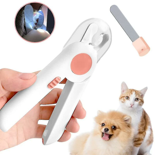 Pet nail clipper, professional grooming tool with led light and safety lock to prevent overcutting.