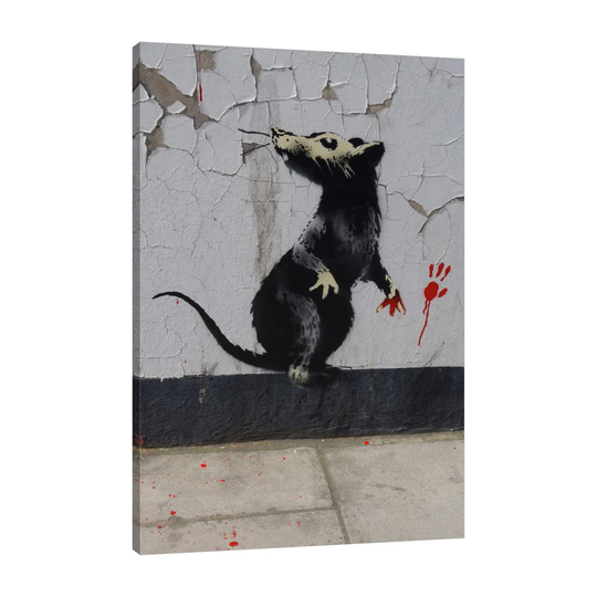 Rat by Banksy - Wrapped Canvas Graphic Art Print