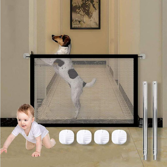 Betterlifegb - BR-Vie Magic Dog Gate,Corridor Safety Fence,Magic Gate,Pet Safety Fence,Foldable Dog and Cat Fence,Pet Safety Fence (110 * 70cm)