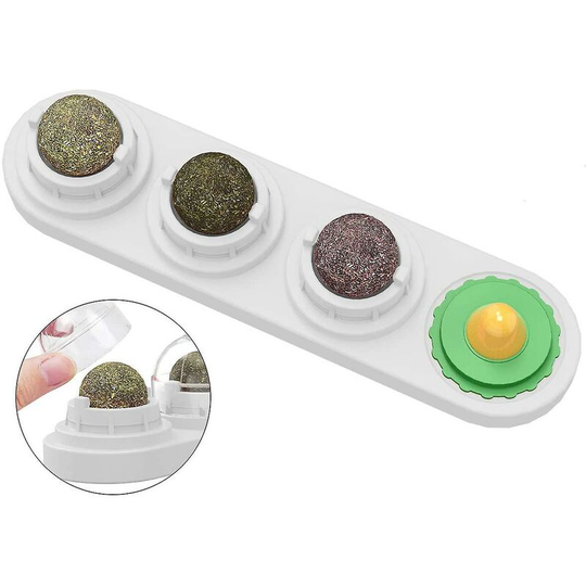 Cat Toy With Catnip Leaves Balls Rotating Interactive Treat Toys Thsinde
