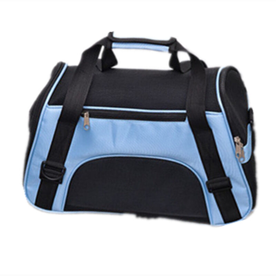 Carrier Bag, Breathable Foldable Dog Carrier, Collapsible Dog Crate with Removable Plush Mattress, for Cat Kitten Puppy Rabbit and Other Pets, Blue
