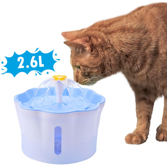 Asupermall - 2.6L Automatic Pet Water Fountain for Cats Dogs Multiple Pets Blu