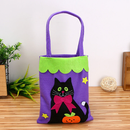 Litzee - Halloween Gift Pack Halloween Bags Trick or Treat Bag Candy Bags Baby Gift Bag Party Decoration Halloween (cat)