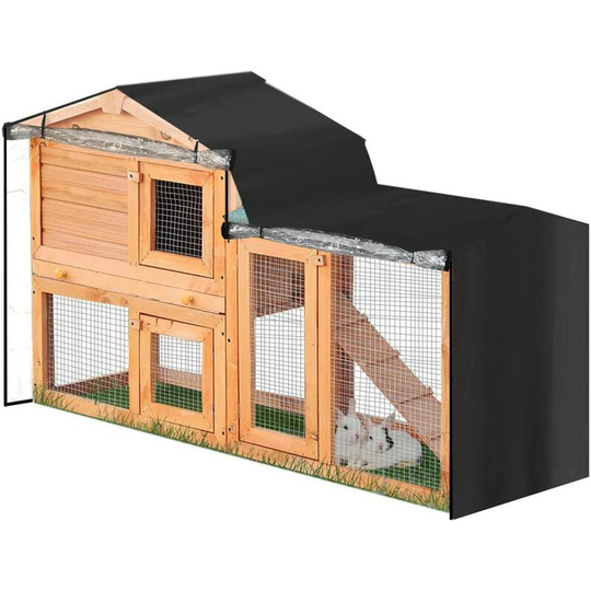 Muff - 210D Oxford Cloth Animal Cover, Outdoor Waterproof and Harmful Light Animal Cover, Foldable Dust Cage Protector with Zipper Black 180x52x86cm