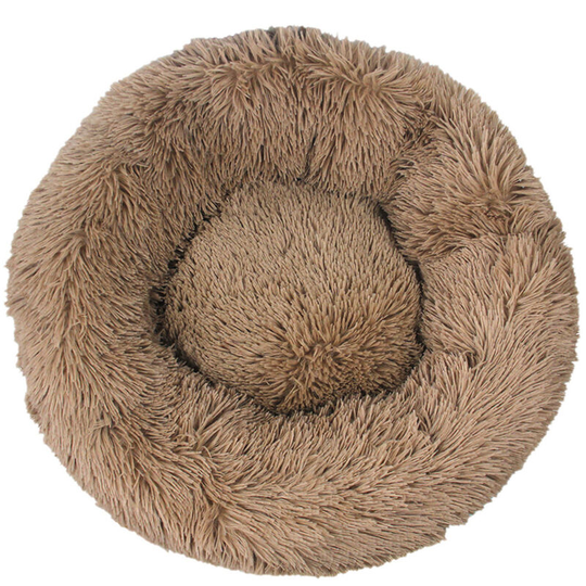Fluffy Luxe Pet Bed for Dogs Cats, Anti-Slip Waterproof Base Machine Washable Durable Dog and Cat Cushion Bed(Camel,24'')