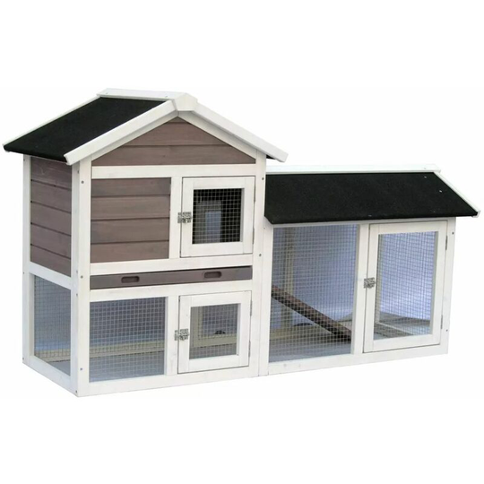@pet - Rabbit Hutch Avoriaz White and Brown 147x53x85 cm 20098 Multicolour