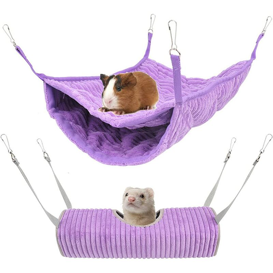 Betterlifegb - Small Animal Hammock,Betterlife Ferret Bed, Hammock and Tunnel Cage for Rat, Hamster, Squirrel, Sugar Glider, Guinea Pig Accessories,