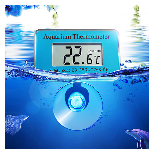 Lot of 2 led Digital Aquarium Thermometers, Underwater Thermometer with Waterproof Suction Cup for Aquarium, Terrarium and Vivarium