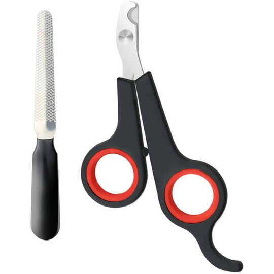 Pet Nail Scissors Set with Professional Nail File, Comfortable Trimming for Kittens, Puppies, Rabbits and Other Small Pets
