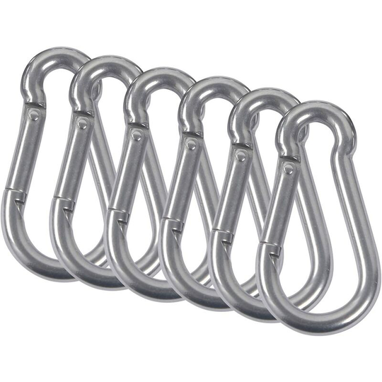 M5 Carabiners Stainless Steel 304 Firefighter Coffee Mous Spring With Camping Camping Camping Hardware Hammock Balancoire 6pcs