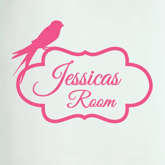 Personalized Bird Perching on Frame Door Room Wall Sticker