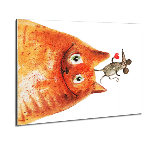 Cat And Mouse Love Metal Print