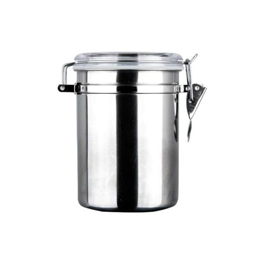 Stainless steel storage jar - Airtight - For cooking, tea, coffee, sugar - 10 x 16 cm, Stainless steel, 1260 ml