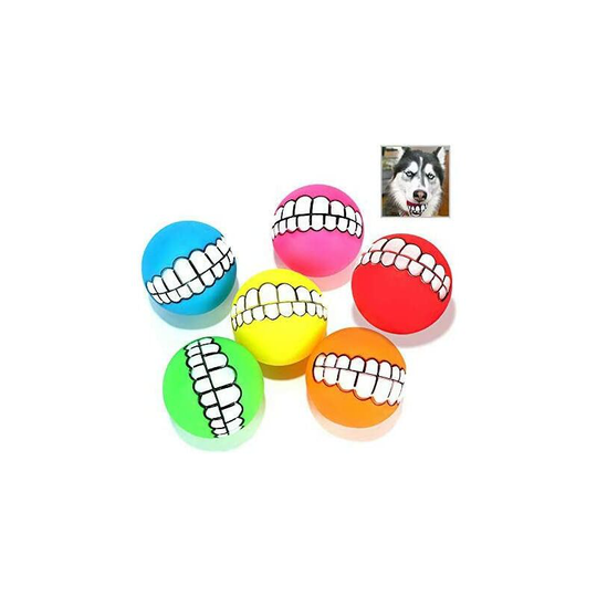 Dog Ball, 6 Pack Dog Fun Dog Balls Sound Chew Teeth Pattern Dog Interactive Balls (Random Color)
