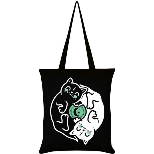 Witchy Kittens Yin Yang Tote Bag (One Size) (Black/White) - Black/White - Grindstore