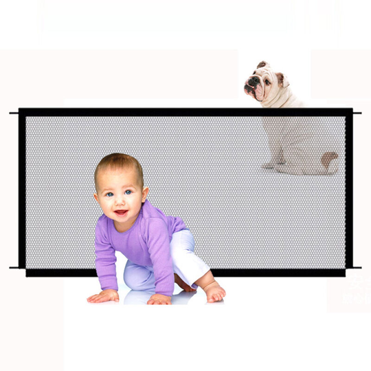 Dog Safety Gate Pet Safe Mesh Fence Portable Folding Baby Safety Gate Install Anywhere 110*72CM