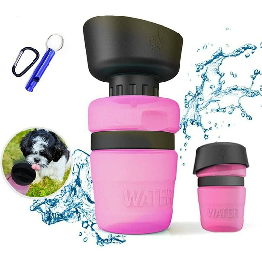 Bearsu - Travel Portable Dog Water Bottle, 520ML Dog Water Bottle for On the Go, bpa Free, Leak Proof, Outdoor Water Bottle for Walking, Hiking (Pink)