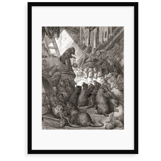 The Mice in Council, also Known under the Titles of 'Belling the Cat' and 'the Bell and the Cat' - Drawing Print