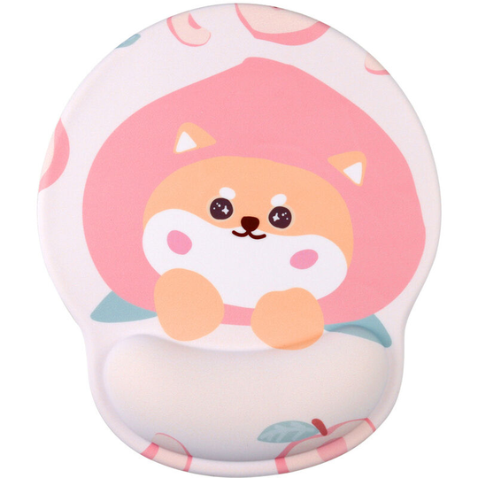 Perle Rare - Mouse Pad with Ergonomic Wrist Rest, Comfortable, Memory Foam, Non-Slip, for Computer and Office, 25 x 23 cm