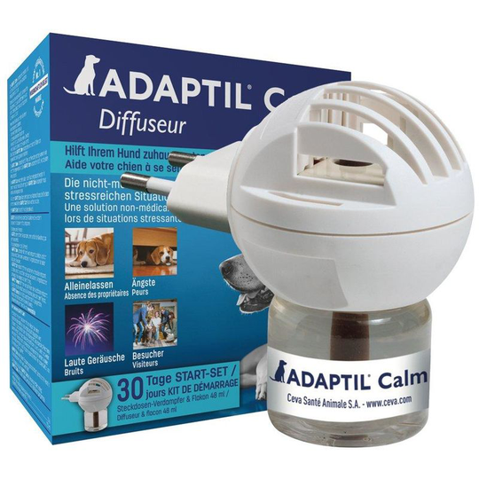 Adaptil - Calming Pheromone Vapour Liquid Diffuser Starter Pack For Dogs (eu Plug) (24ml) (Blue/White) - Blue/White