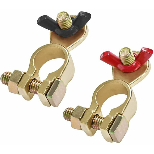 12V/24V Battery Terminal Lug Battery Terminals Battery Connectors Car Boat with Wing Nut Red and Black 2pcs