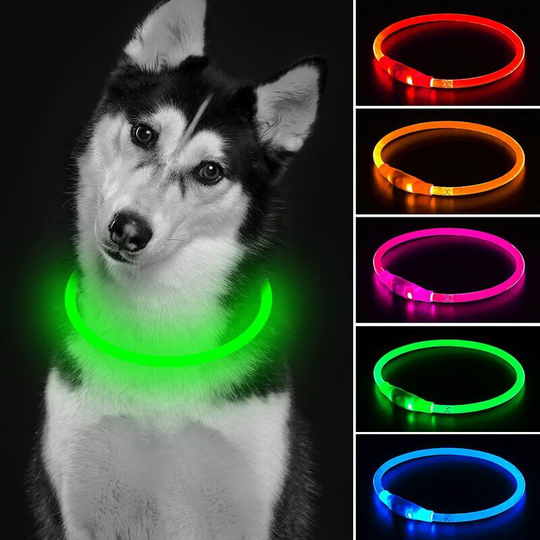 LED Dog Collar Dog Puppy Collar Safety Dog Chrismas Collar with USB Rechargeable 3 Modes Dog Flashing Light Best Dog for Puppy Medium Large Dog