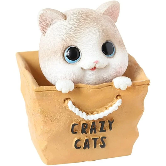 Mezheng - Mini Miniature Resin Decorations for Desktop Car Dashboard Cat Toy Shaking Head Mini Desktop Decoration (Brown)