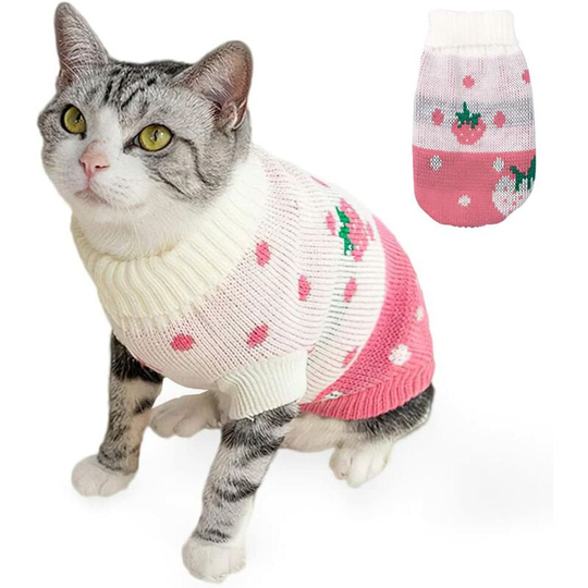 FVO - Hillylolly Cat Pet Sweater, Winter Cat Clothes, Easy On Cat Clothes, Cat Textiles, Kitten Sweater, Cat Clothes, Winter Cat Sweater