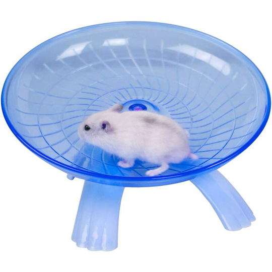 Hamster Flying Saucer Silent Rolling Wheel Fits Small Hamster Hedgehogs, Blue