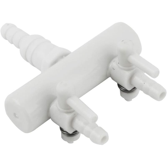Plastic Aquarium 2-Way Air Flow Pump Tubing Splitter Control Valve White
