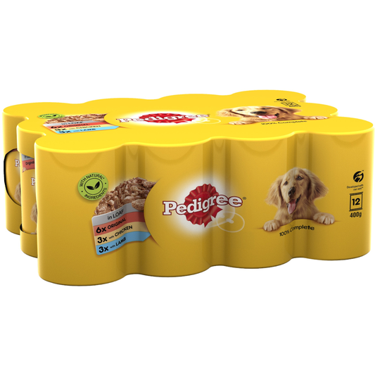 Pedigree Adult Selection Multipack 12 x 400g - Meat Selection in Loaf (Original, Chicken & Lamb)