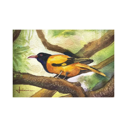 Perched Bird by Liam Kumawat - Wrapped Canvas Painting