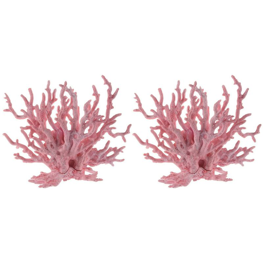 Decoration ornament in the shape of pink coral compatible with an aquarium