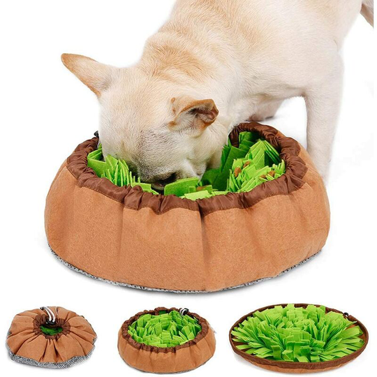 Litzee - Snuffle Mat Foldable for Dogs Washable Pet Nosework Treats Mat For Dogs Large Medium Puppies Non Slip Sniffing Games , Green