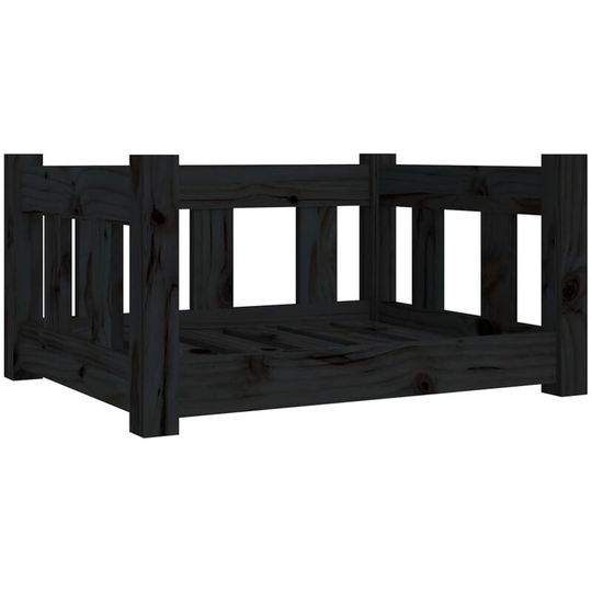 Dog Bed Black 55.5x45.5x28 cm Solid Wood Pine Vidaxl Black