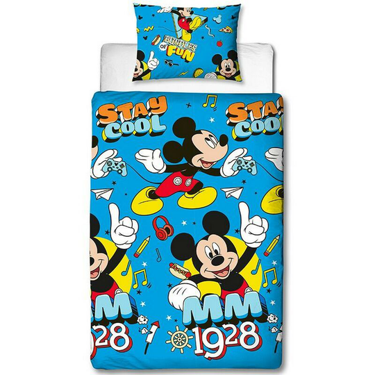 Disney - Mickey Mouse Duvet Cover Set (Single) (Blue) - Blue
