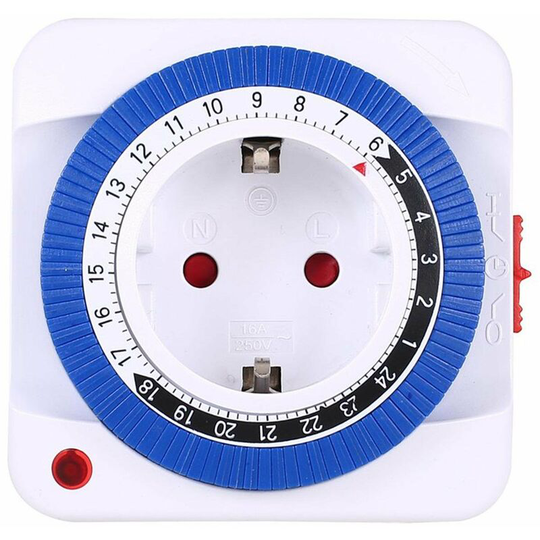 Mechanical Timer Socket - Plug-in Mini Mechanical Lamp Timer - 24 Hour Cycle Reservation Timer Switch Auto Shut Off for Electrical Outlets, Aquarium,