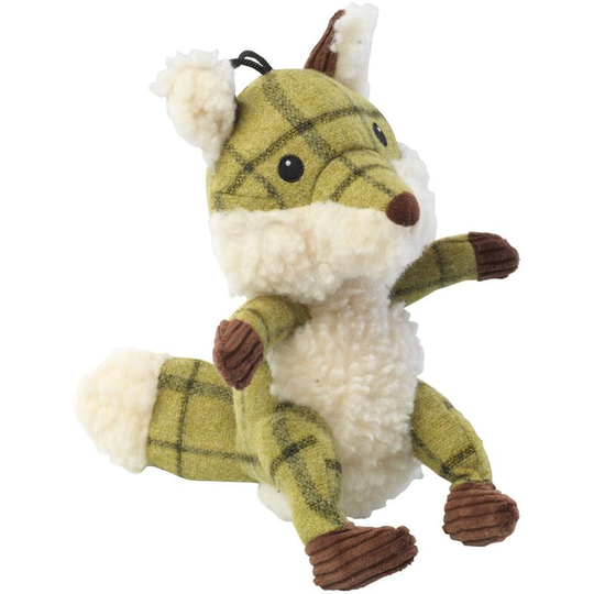 Tweed Plush Fox Dog Toy (One Size) (Green) - Green - House Of Paws