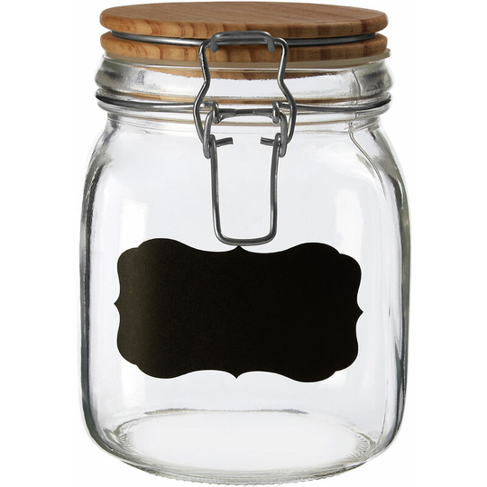 Premier Housewares - Grocer Small Storage Jar with Pine Wood Lid