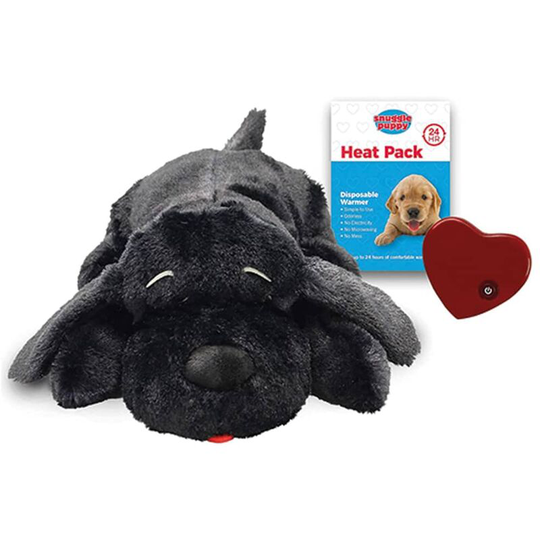 Heartbeat Stuffed Dog Toy Black Snuggle Puppy black