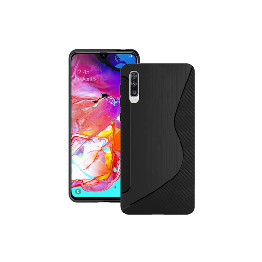 Case For Samsung Galaxy A70 2019 Black S Line Silicone Gel Cover