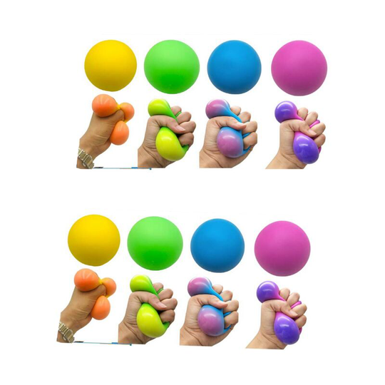8pcs Ventilated anti-stress soft rubber toy eva stretch squeeze color changing flour ball pinch,Random color