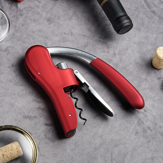 Professional Zinc Alloy Power Wine Opener Octopus Premium Rabbit Lever Corkscrew(Red) - Muff