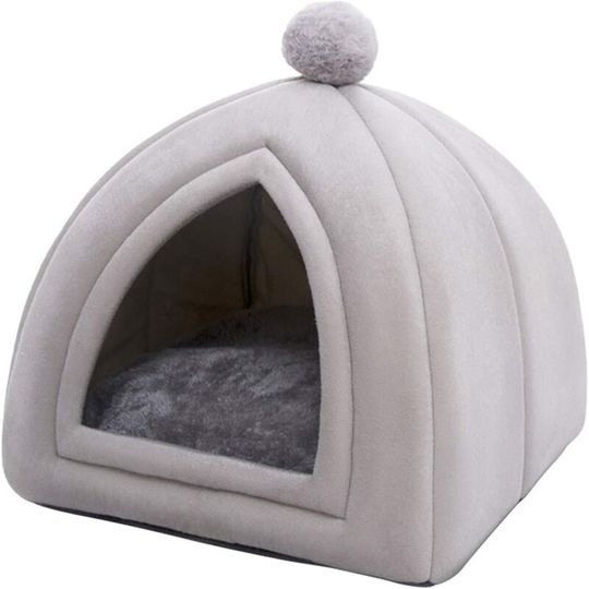 Cuddly Cushion Cat's Nest, House for Pets, Nest for Closed Animals, Igloo for Dogs and Cats - Gray Cushion m