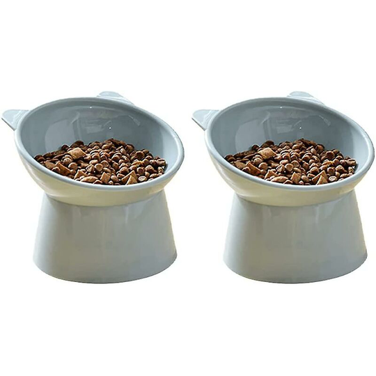 2pcs Cat Bowl Dog Bowl Raised Cat Bowl, Anti Vomiting Cat Bowl