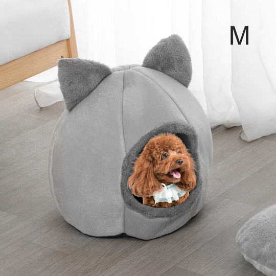 Cat Pet Dog Warm House Cave Beds for Cats Cozy Wool Igloo Nest Kennel