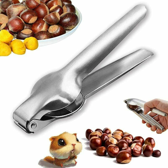 Qersta - Chestnut Tongs Chestnut Cutter Chestnut Crusher Almond Cracker Quick Chestnut Opener Chestnut Tongs Nut and Hazelnut Cracker Stainless Steel